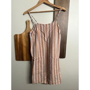 Billabong Multicolor Striped Straight Woven Mini Sundress Dress Small